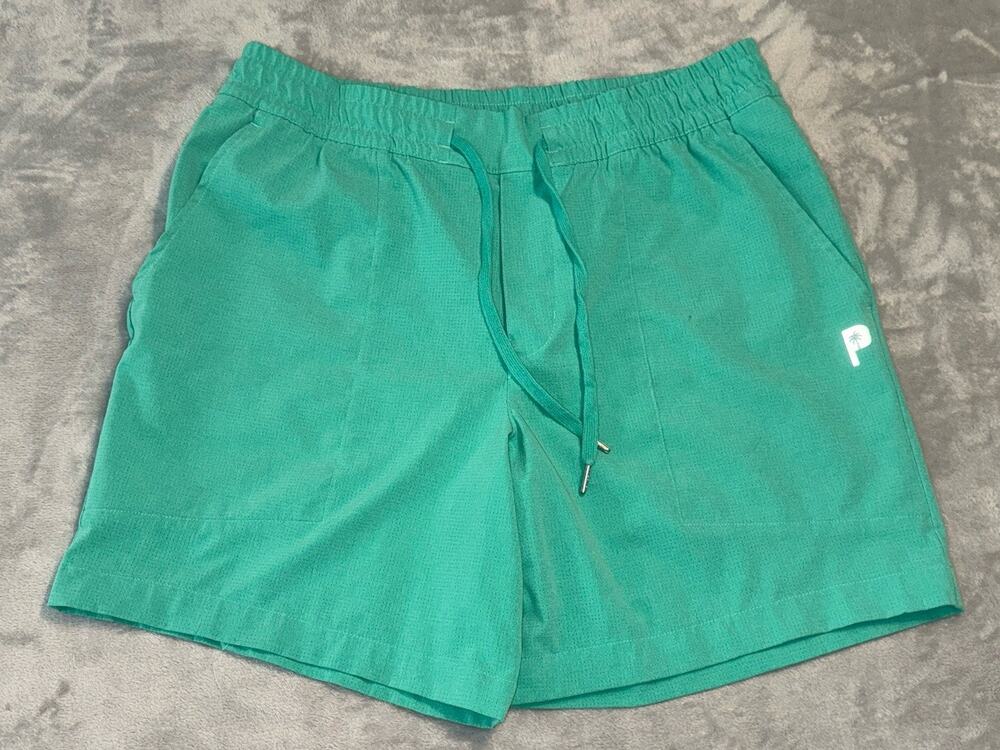 PTC X Puma Palm Tree Club Drawstring Hybrid Blue Green Shorts RARE Colllab Vent